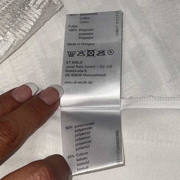 ST. EMILE WHITE SHEER OVERLAY DRESS Sz 10 Very versatile in excellent condition. - Picture 13 of 13